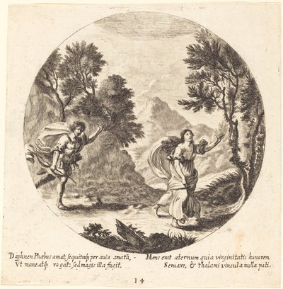 Apollo en Daphne door Georg Andreas Wolfgang the Elder