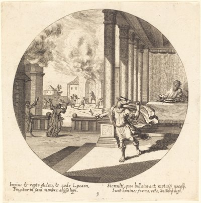 Jupiter verandert Lycaon in een wolf door Georg Andreas Wolfgang the Elder