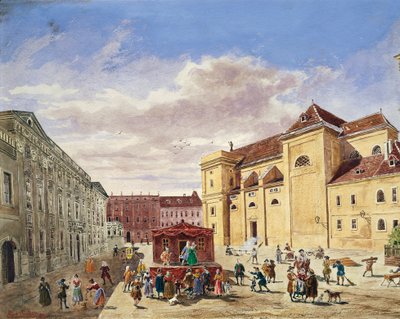 Uitzicht op Freyung, Wenen door Georg Balthasar Probst
