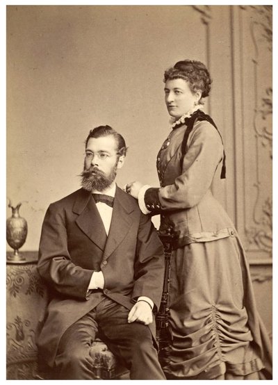 Portret van Hermann von Ihering met zijn eerste vrouw, Anna Maria Clara Belzer Wolf door Georg Brokesch