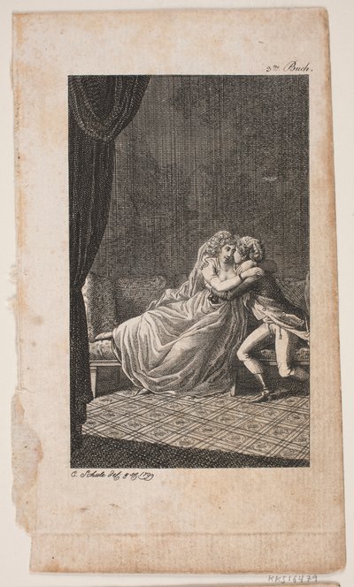 Illustratie met verliefd paar door Georg Christian Schule