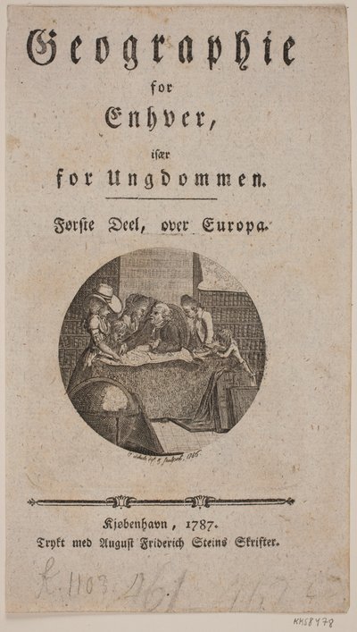 Titelblad met Vignet voor "Geographie voor Iedereen" door Georg Christian Schule