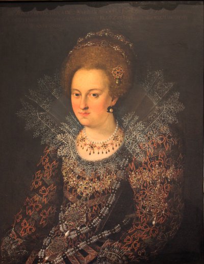 Duits: Portret Barbara Sophia von Brandenburg Portret Barbara Sophie van Brandenburg door Georg Donauer