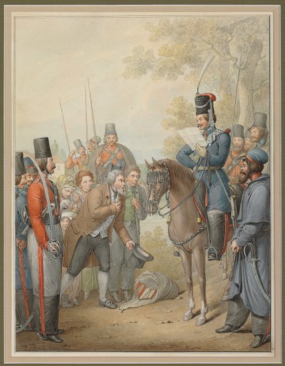 Russische Kozakken en een smekeling door Georg Emanuel Opitz