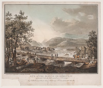 Uitzicht op een deel van Hønefoss door Georg Haas