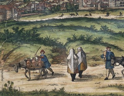 BRAUN, George (1541-1622). ORTELIUS, Abraham (1527-1598). HOGENBERG, Franz (1535-1590). Civitatis Orbis Terrarum (Theatrum orbis terrarum). 1572-1617. Granada (1572). Linker detail. Deel I. Ets. SPANJE. CASTILIË EN LEÓN. Salamanca. Universiteit van Salaman door Georg Hogenberg Franz (1535 90) & Ortelius Abraham (1527 98) Braun