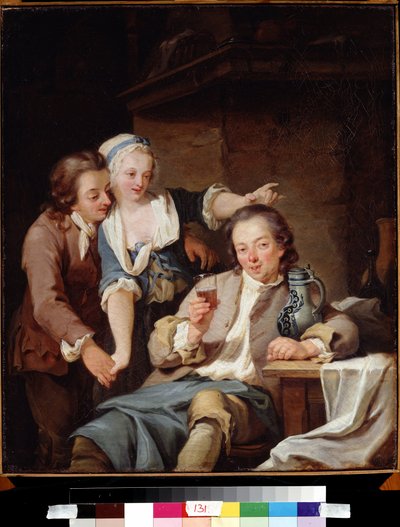 Een bedrogen echtgenoot (wijn en liefde) door Georg Melchior Kraus