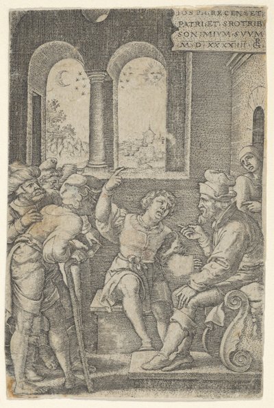Jozef Beschrijft Zijn Droom, uit Het Verhaal van Jozef, 1544 door Georg Pencz