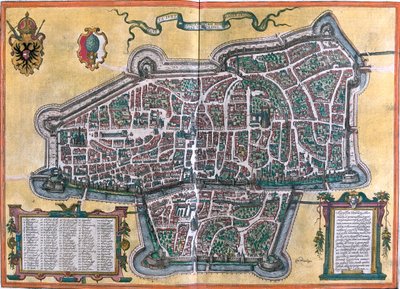 Augsburg, Duitsland door Georg and Hogenberg Franz (1535 90) Braun