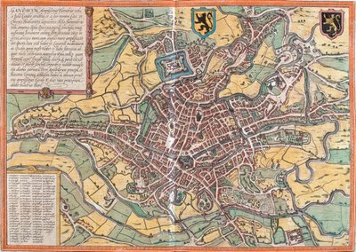 Gent, België door Georg and Hogenberg Franz (1535 90) Braun