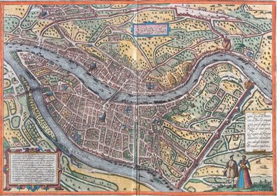 Lyon, Frankrijk door Georg and Hogenberg Franz (1535 90) Braun