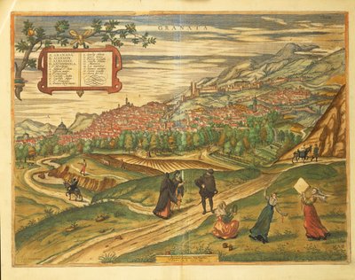 Kaart van Granada uit Civitates Orbis Terrarum door Georg Braun door Georg Braun and Hogenberg Franz