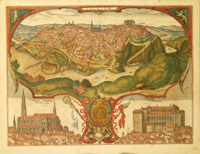 Kaart van Toledo uit Civitates Orbis Terrarum door Georg Braun door Georg Braun and Hogenberg Franz