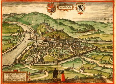 Namen, België door Georg and Hogenberg Franz (1535 90) Braun