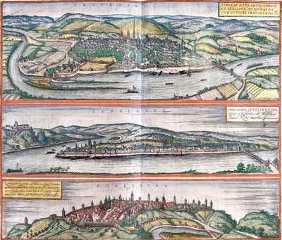 Trier, Coblenz, Rothenburg ob der Tauber, Duitsland door Georg and Hogenberg Franz (1535 90) Braun
