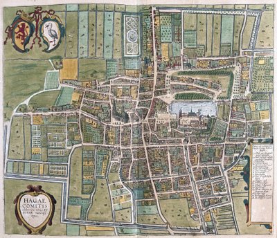 Den Haag, Nederland (gravure) door Georg Braun and Hogenberg Franz