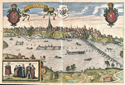 Warschau, Polen (gravure) door Georg Braun and Hogenberg Franz
