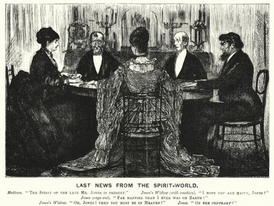 Punch cartoon: Laatste Nieuws uit de Geestenwereld (gravure) door George (after) Du Maurier