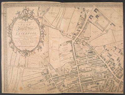 Het nieuwe en nauwkeurige plan van de stad en haven van Leverpool, uit een onderzoek, gegraveerd door Thomas Kitchin door George (after) Perry