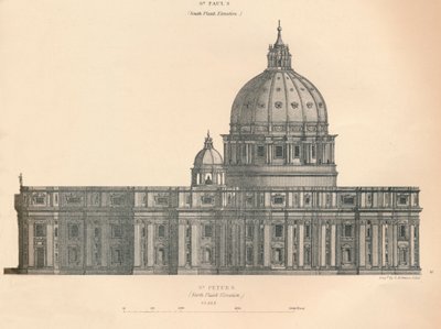St. Peters - noordelijke flank elevatie, 1889 door George Aikman