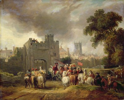 Karel I (1600-49) voor Hull door George Arnald