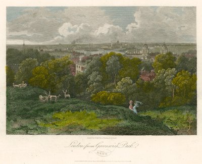Londen vanuit Greenwich Park, Kent door George Arnald