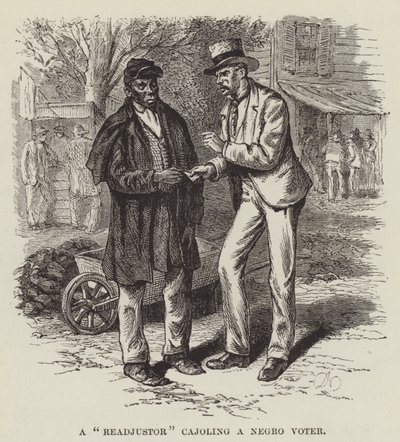 Een heraanpasser die een zwarte kiezer vleit door George Augustus Sala