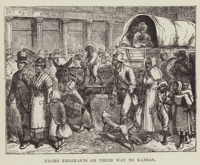 Zwarte emigranten op weg naar Kansas door George Augustus Sala