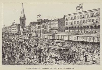 Canal Street, New Orleans, aan de vooravond van het carnaval door George Augustus Sala