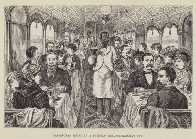 Passagiers dineren in een Pullman salonrijtuig door George Augustus Sala