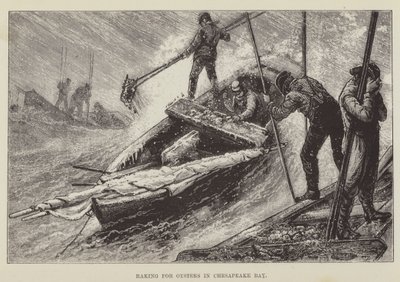 Oesters harken in Chesapeake Bay door George Augustus Sala