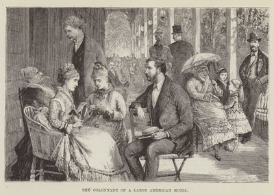 De colonnade van een groot Amerikaans hotel door George Augustus Sala