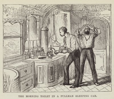 De ochtendtoilet in een Pullman-slaapwagen door George Augustus Sala