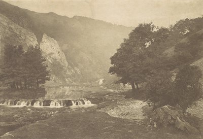 Ingang naar Dove Dale, Derbyshire, 1880s, gedrukt 1888 door George Bankart