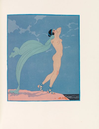 Illustratie voor Les Chansons de Bilitis De Liederen van Bilitis door Pierre Louÿs, 1922 door George Barbier