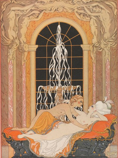 Illustratie voor de briefroman Gevaarlijke Verbintenissen Les Liaisons dangereuses, 1934 door George Barbier