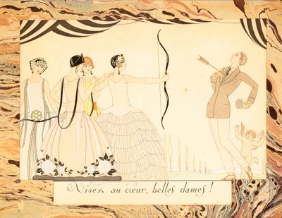 Visez au coeur, belles dames! Uit Le Bonheur du Jour ou, Les Graces à la Mode door George Barbier