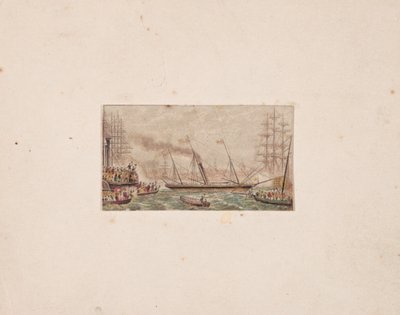 Naalddoos Print: De Koninklijke Vloot in Kilkenny Bay, 1850 door George Baxter