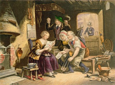 Nieuws van Thuis, 1854 door George Baxter