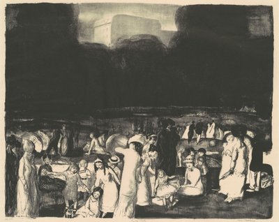 In het Park, Donker door George Bellows