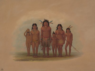 Een Connibo Indianenfamilie, 1854-1869 door George Catlin