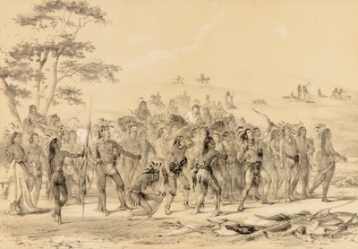 Dapperpijlen schieten - een wedstrijd - nr. 24 door George Catlin