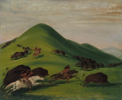 Buffeljacht over Prairie Bluffs, 1832-1833 door George Catlin