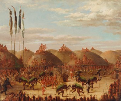 Stieren Dans, Mandan O-kee-pa Ceremonie, 1832 door George Catlin