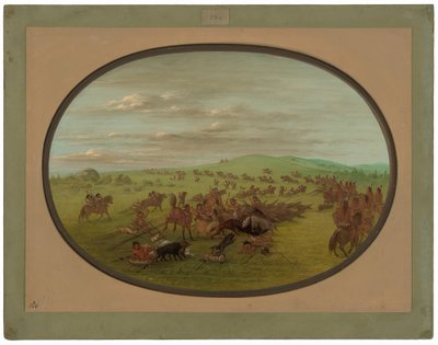 Camanchees in beweging door George Catlin