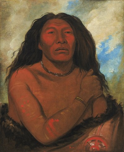 Duhk-gits-o-ó-see, Rode Beer, een onderscheiden krijger door George Catlin