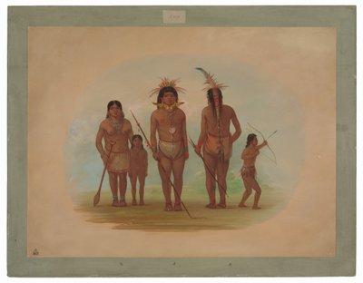 Vijf Iquito Indianen door George Catlin