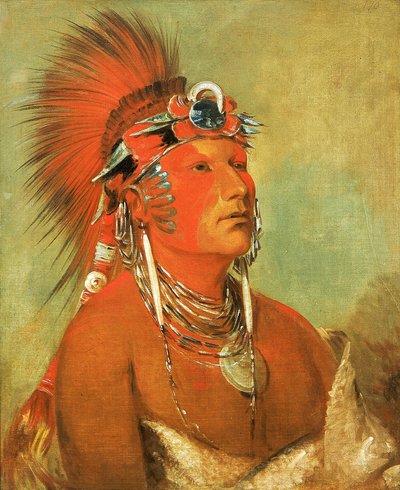 Jee-hé-o-hó-shah, kan niet worden neergeworpen, een krijger door George Catlin