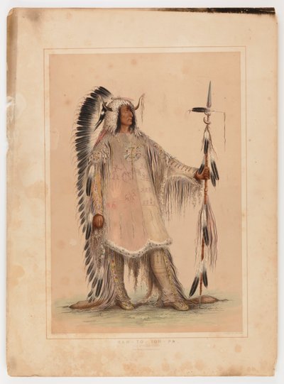 Mah-to-toh-pa, het Mandan opperhoofd door George Catlin
