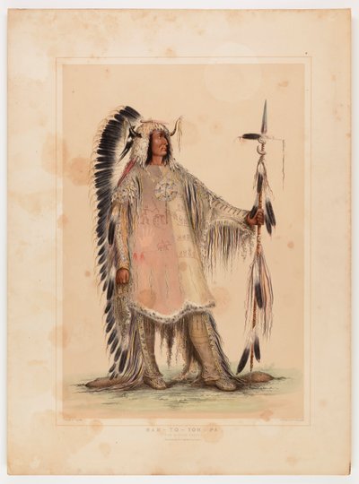 Mah-to-toh-pa, het Mandan opperhoofd door George Catlin